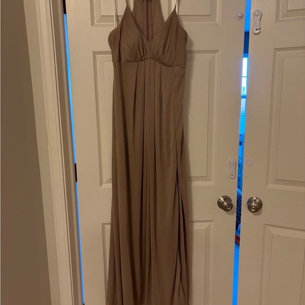 Elegant Tan Bridesmaid Dress